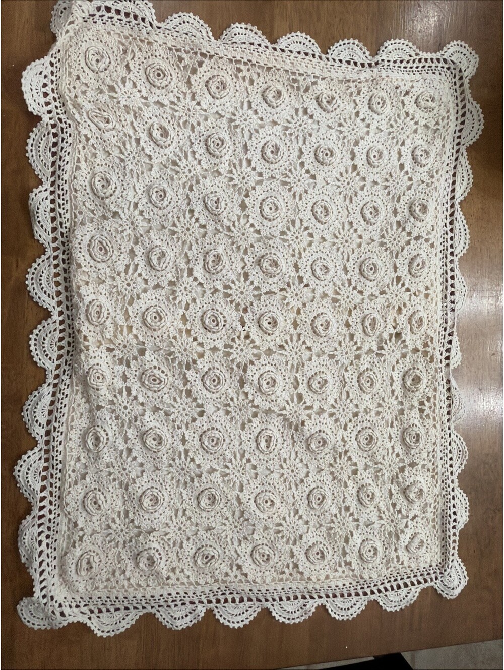 VTG Lot 3 Crochet Floral Pillow Cover Sham Ivory & 4 Accent Pillows Cottage Gran - Picture 12 of 12